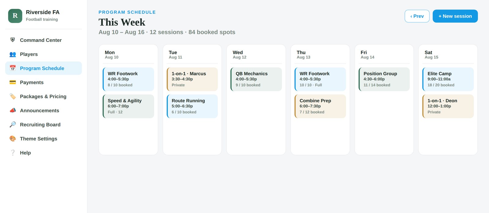 Program schedule