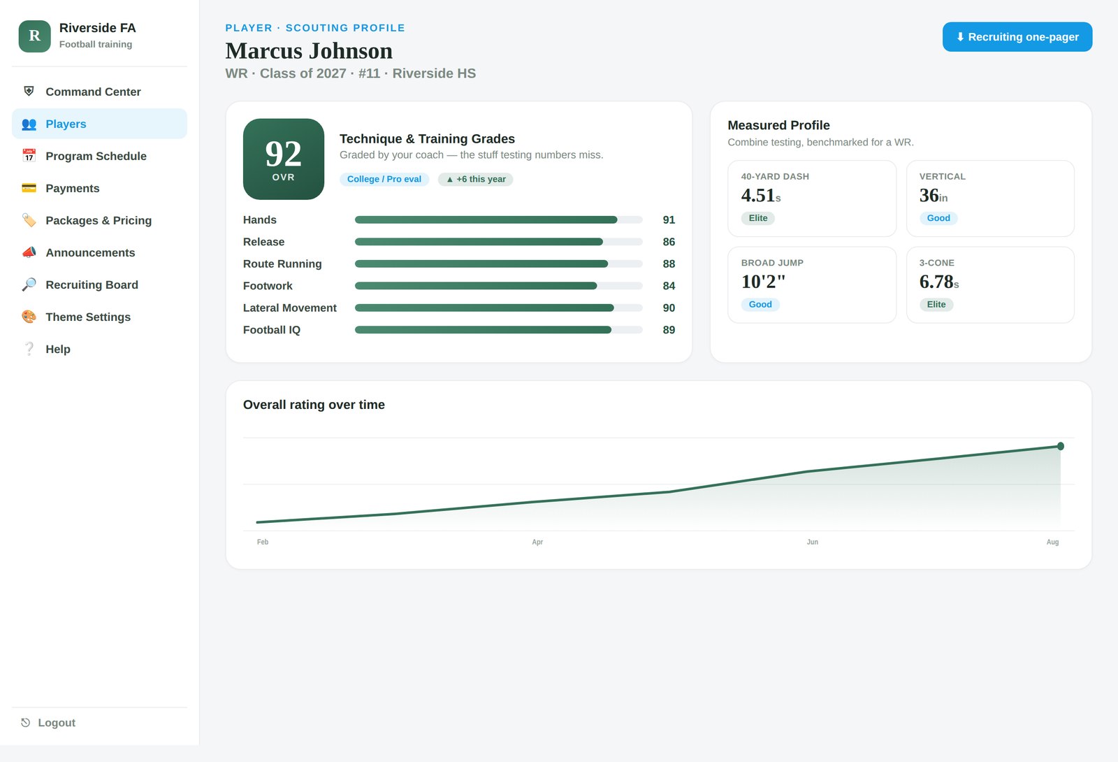 Player scouting profile